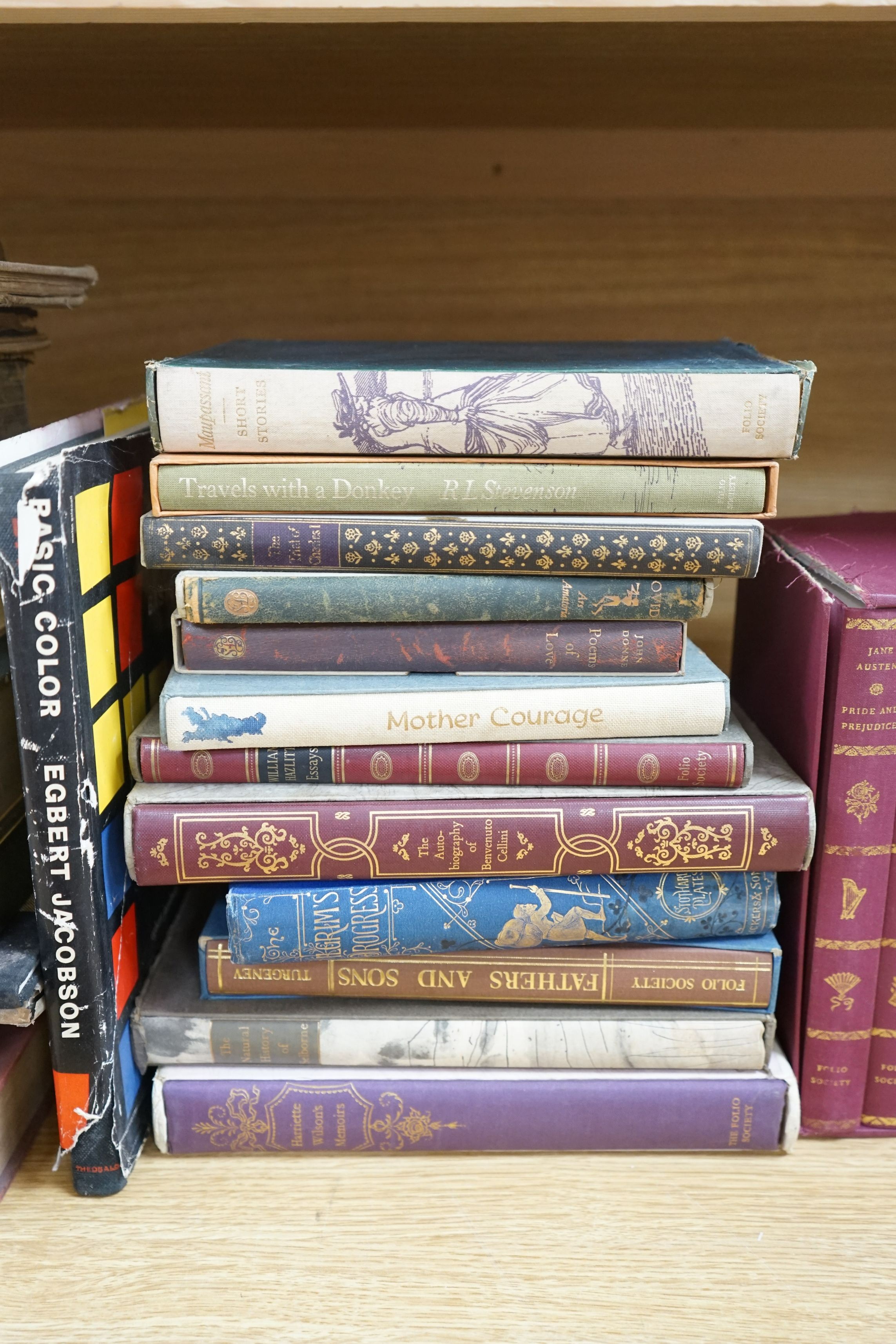 Miscellaneous Books - including Jane Austen, 7 vols. Folio Society boxed set (1975, illus. Joan Hassall); 15 other Folio Society vols., and others to include British War Relief Cookery Book (Philippines, 1941), 43 books